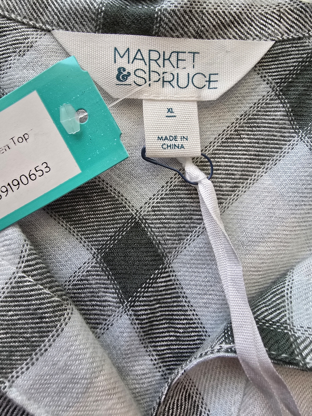 Green And White Button Down - Picture 3 of 7